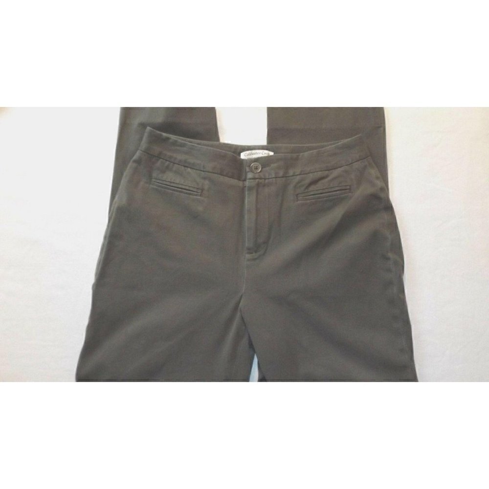 Coldwater Creek Classic Fit size 6 olive green cropped, pockets, 25 inseam